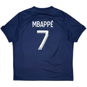 2022-23 Paris Saint-Germain Home Shirt Mbappe #7 - 8/10 - (XXL)