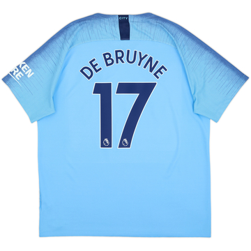 2018-19 Manchester City Home Shirt De Bruyne #17 - 9/10 - (XL)