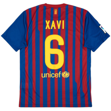 2011-12 Barcelona Home Shirt Xavi #6 - 7/10 - (M)