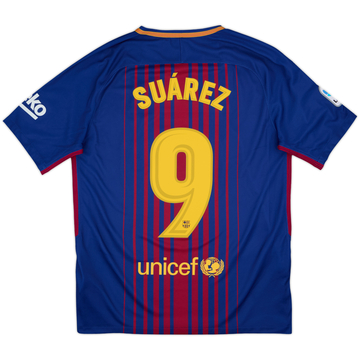 2017-18 Barcelona Home Shirt Suarez #9 - 10/10 - (M)