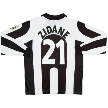 1997-98 Juventus Centenary Basic Home L/S Shirt Zidane #21 - 7/10 - (XL)