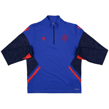 Top de entrenamiento con cremallera de 1/4 Macron del FC Basel 2022-23 - 8/10 - (Niños L)