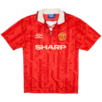 1992-94 Manchester United Home Shirt - 8/10 - (L.Boys)