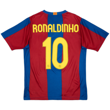 2007-08 Barcelona Basic Home Shirt Ronaldinho #10 - 6/10 - (M)