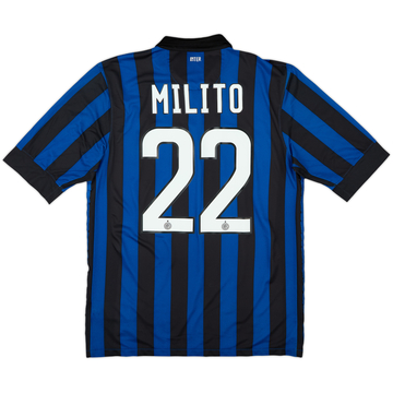 2011-12 Inter Milan Home Shirt Milito #22 - 6/10 - (M)