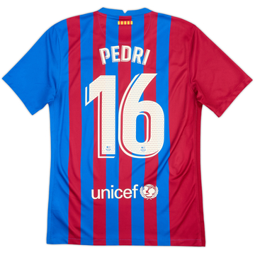 2021-22 Barcelona Home Shirt Pedri #16 - 10/10 - (S)