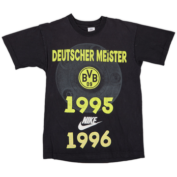 1995-96 Borussia Dortmund Nike 'Deutscher Meister 1995/96' Graphic Shirt - 7/10 - (S)