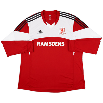 2013-14 Middlesbrough Home L/S Shirt - 7/10 - (XXL)
