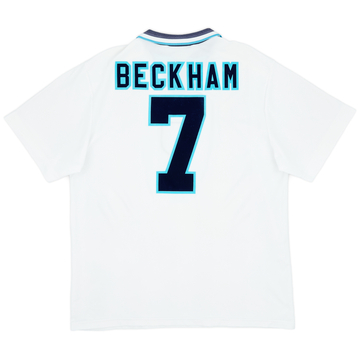 1995-97 England Home Shirt Beckham #7 - 8/10 - (XL)