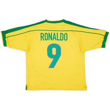 1998-00 Brazil Home Shirt Ronaldo #9 - 6/10 - (M)