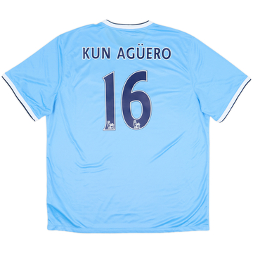 2013-14 Manchester City Home Shirt Kun Aguero #16 - 9/10 - (XXL)