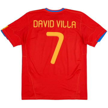 2009-10 Spain Home Shirt David Villa #7 - 8/10 - (XL.Boys)
