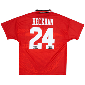 1994-96 Manchester United Home Shirt Beckham #24 - 9/10 - (L)