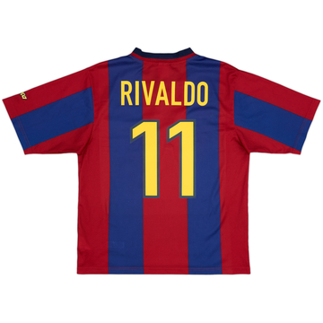 1998-00 Barcelona Basic Home Shirt Rivaldo #11 - 9/10 - (M)