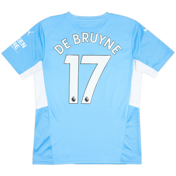 2021-22 Manchester City Home Shirt De Bruyne #17 - 8/10 - (M)