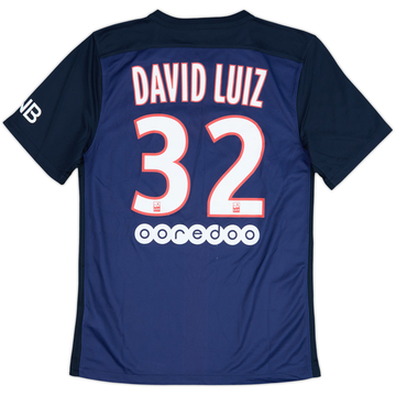 2015-16 Paris Saint-Germain Home Shirt David Luiz #32 - 9/10 - (S)