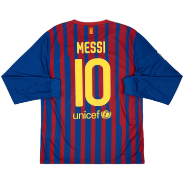 2011-12 Barcelona Home L/S Shirt Messi #10 - 8/10 - (L)
