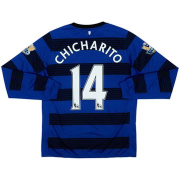 2011-13 Manchester United Away L/S Shirt Chicharito #14 - 8/10 - (XL.Boys)