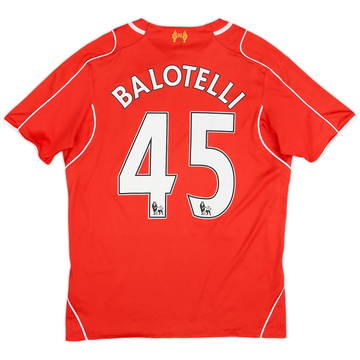 2014-15 Liverpool Home Shirt Balotelli #45 - 4/10 - (XL.Boys)