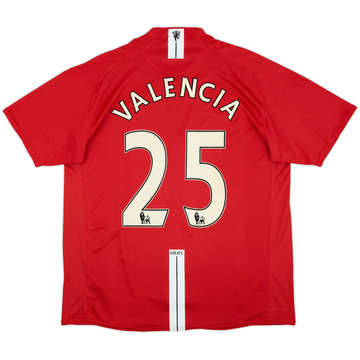 2007-09 Manchester United Home Shirt Valencia #25 - 8/10 - (XL)