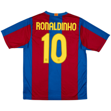 2007-08 Barcelona Basic Home Shirt Ronaldinho #10 - 10/10 - (M)