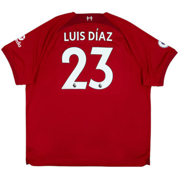 2022-23 Liverpool Home Shirt Luis Diaz #23 - 9/10 - (3XL)