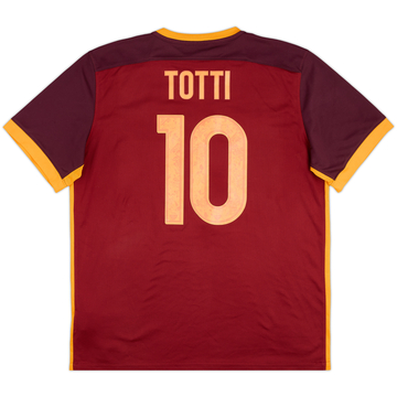 2015-16 Roma Home Shirt Totti #10 - 5/10 - (XL)