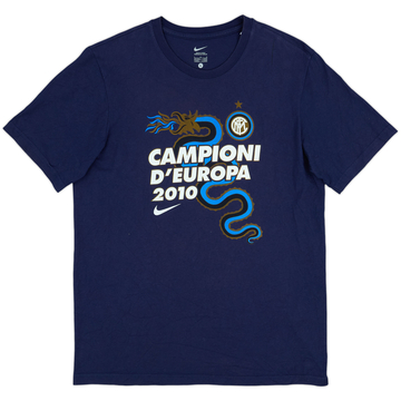 2009-10 Inter Milan Nike 'Campioni D'Europa' Cotton Tee - 9/10 - (L)