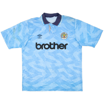 1991-93 Manchester City Home Shirt - 8/10 - (XL)