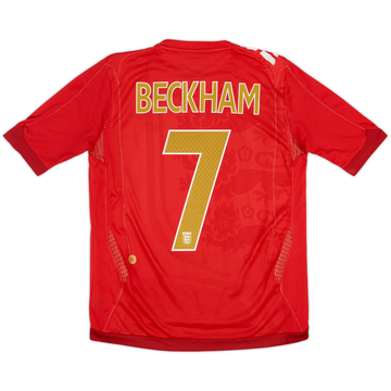 2006-08 England Away Shirt Beckham #7 - 5/10 - (XL.Boys)