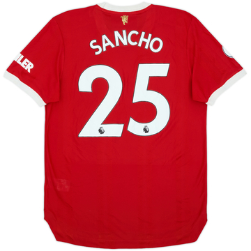 2021-22 Manchester United Authentic Home Shirt Sancho #25 - 8/10 - (M)