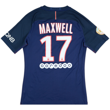 2016-17 Paris Saint-Germain Match Issue Home Shirt Maxwell #17
