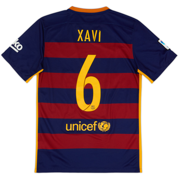 2015-16 Barcelona Home Shirt Xavi #6 - 6/10 - (S)