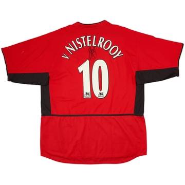 2002-04 Manchester United 'Signed' Home Shirt v. Nistelrooy #10 - 8/10 - (XL)
