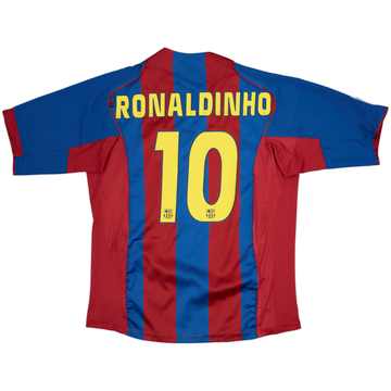 2004-05 Barcelona Home Shirt Ronaldinho #10 - 8/10 - (XL)