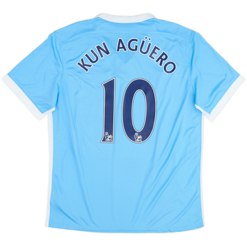 2015-16 Manchester City Home Shirt Kun Aguero #10 - 6/10 - (XL)