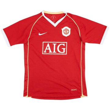 2006-07 Manchester United Home Shirt - 8/10 - (L.Boys)