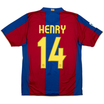 2007-08 Barcelona Home Shirt Henry #14 - 7/10 - (S)