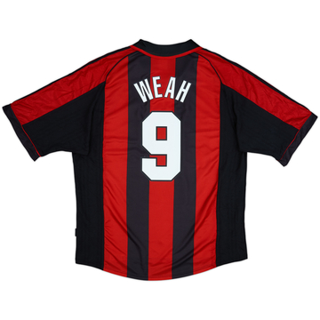 1998-00 AC Milan Home Shirt Weah #9 - 9/10 - (XL)