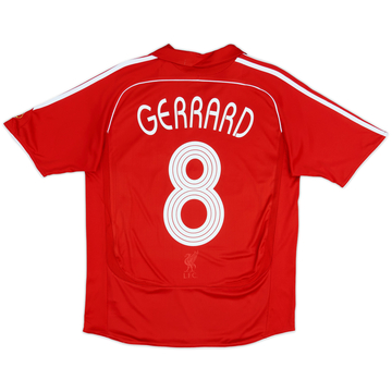 2006-08 Liverpool Home Shirt Gerrard #8 - 8/10 - (XL.Boys)
