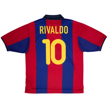 2000-01 Barcelona Basic Home Shirt Rivaldo #10 - 6/10 - (M)