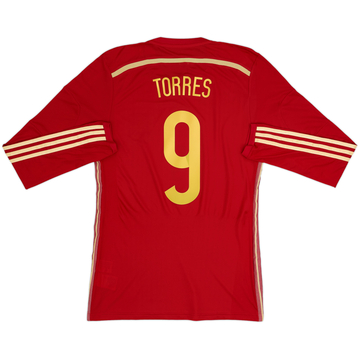 2013-15 Spain Player Issue Home L/S Shirt Torres #9 - 9/10 - (M)
