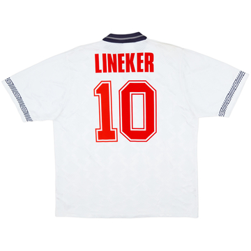 1990-92 England Home Shirt Lineker #10 - 9/10 - (L)