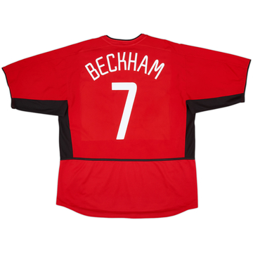2002-04 Manchester United Home Shirt Beckham #7 - 6/10 - (XL)