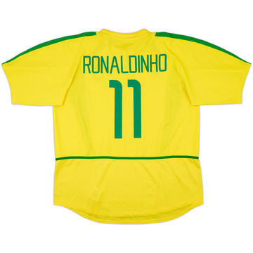 Camiseta de local de Brasil 2002-04 Ronaldinho #11 - 9/10 - (XXL)