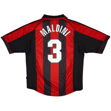 1998-00 AC Milan Home Shirt Maldini #3 - 6/10 - (XL)