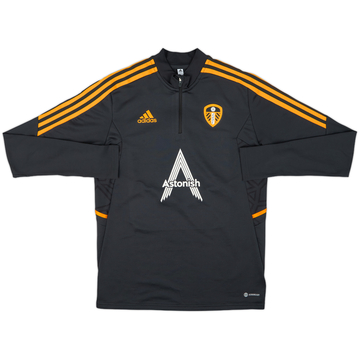 2022-23 Leeds United adidas 1/4 Zip Drill Top - 9/10 - (M)