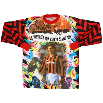 1990s AC Milan Graphic Fan L/S Shirt Van Basten 'The Best' #9 - 8/10 - (L)