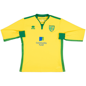 2016-17 Norwich Home L/S Shirt - 7/10 - (L)