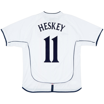 2001-03 England Home Shirt Heskey #11 - 8/10 - (L)